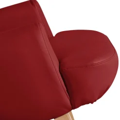 Wohnen Sessel<Roter Kunstledersessel mit Buche Beinen - Systrem
