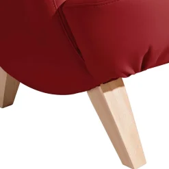 Wohnen Sessel<Roter Kunstledersessel mit Buche Beinen - Systrem
