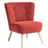 Wohnen Sessel<Roter Loungesessel aus Velours - Porecca