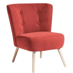 Wohnen Sessel<Roter Loungesessel aus Velours - Porecca
