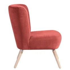 Wohnen Sessel<Roter Loungesessel aus Velours - Porecca