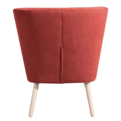 Wohnen Sessel<Roter Loungesessel aus Velours - Porecca