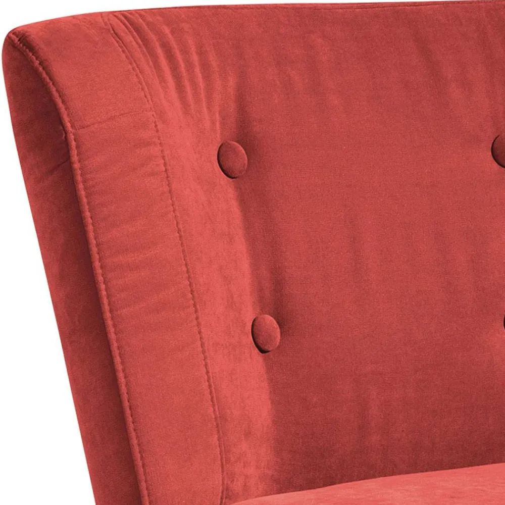 Wohnen Sessel<Roter Loungesessel aus Velours - Porecca