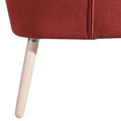 Wohnen Sessel<Roter Loungesessel aus Velours - Porecca