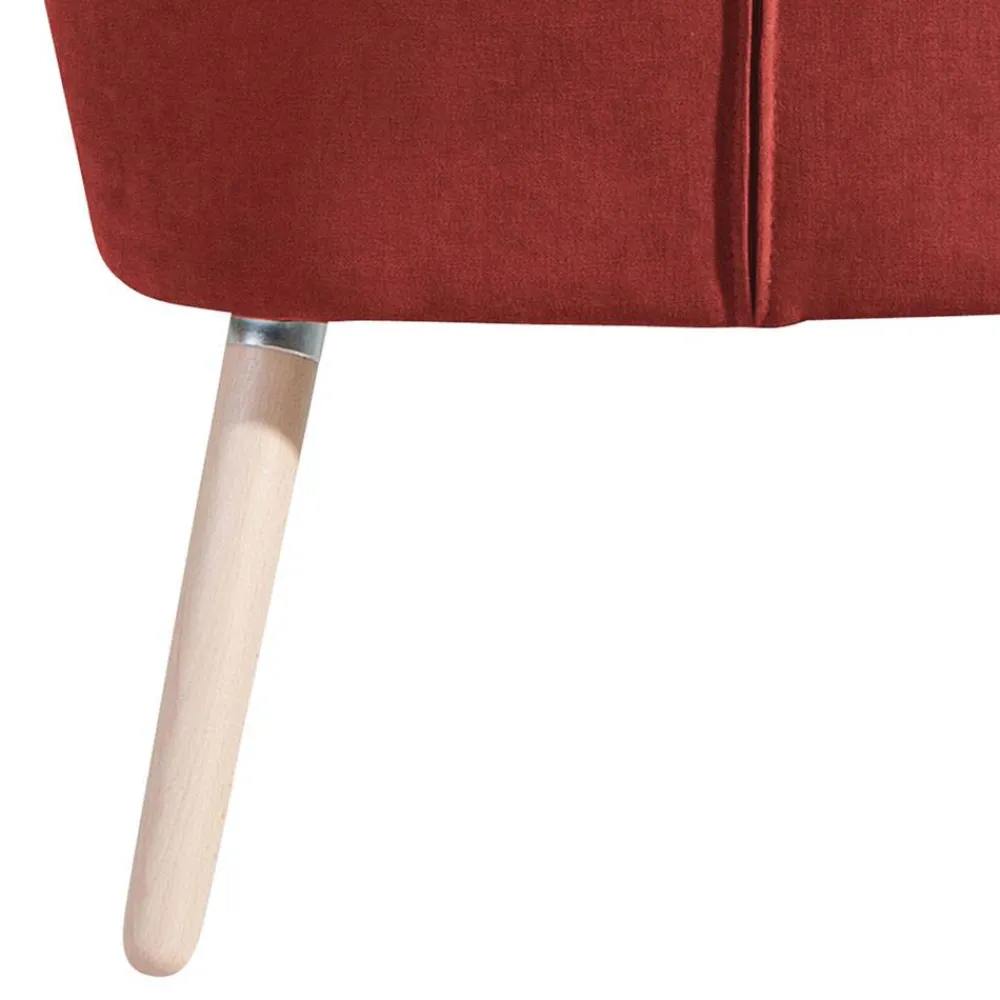Wohnen Sessel<Roter Loungesessel aus Velours - Porecca