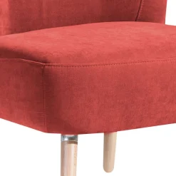 Wohnen Sessel<Roter Loungesessel aus Velours - Porecca