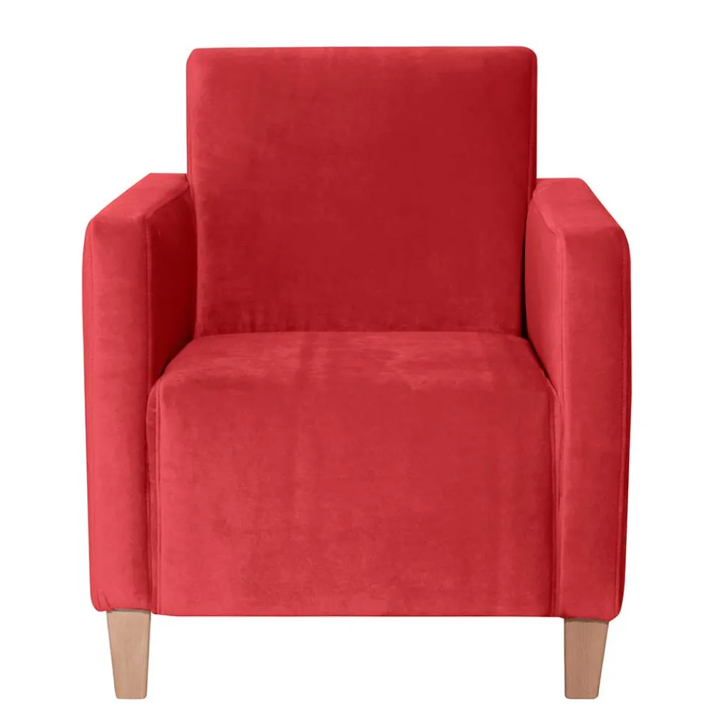 Wohnen Sessel<Roter Polstersessel mit Samtvelours-Bezug - Gedeon