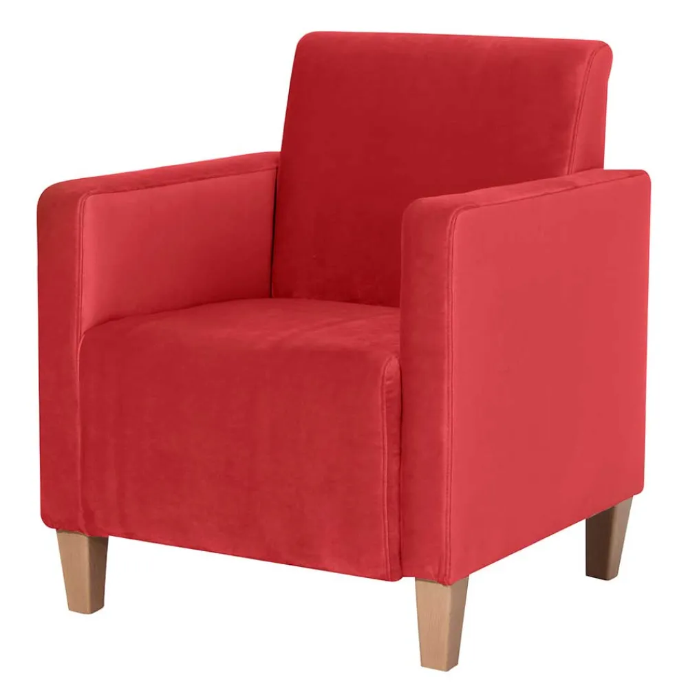 Wohnen Sessel<Roter Polstersessel mit Samtvelours-Bezug - Gedeon