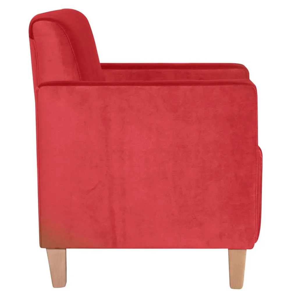 Wohnen Sessel<Roter Polstersessel mit Samtvelours-Bezug - Gedeon
