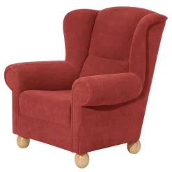 Wohnen Sessel<Roter Sessel mit Ohren aus Velours - Jamey