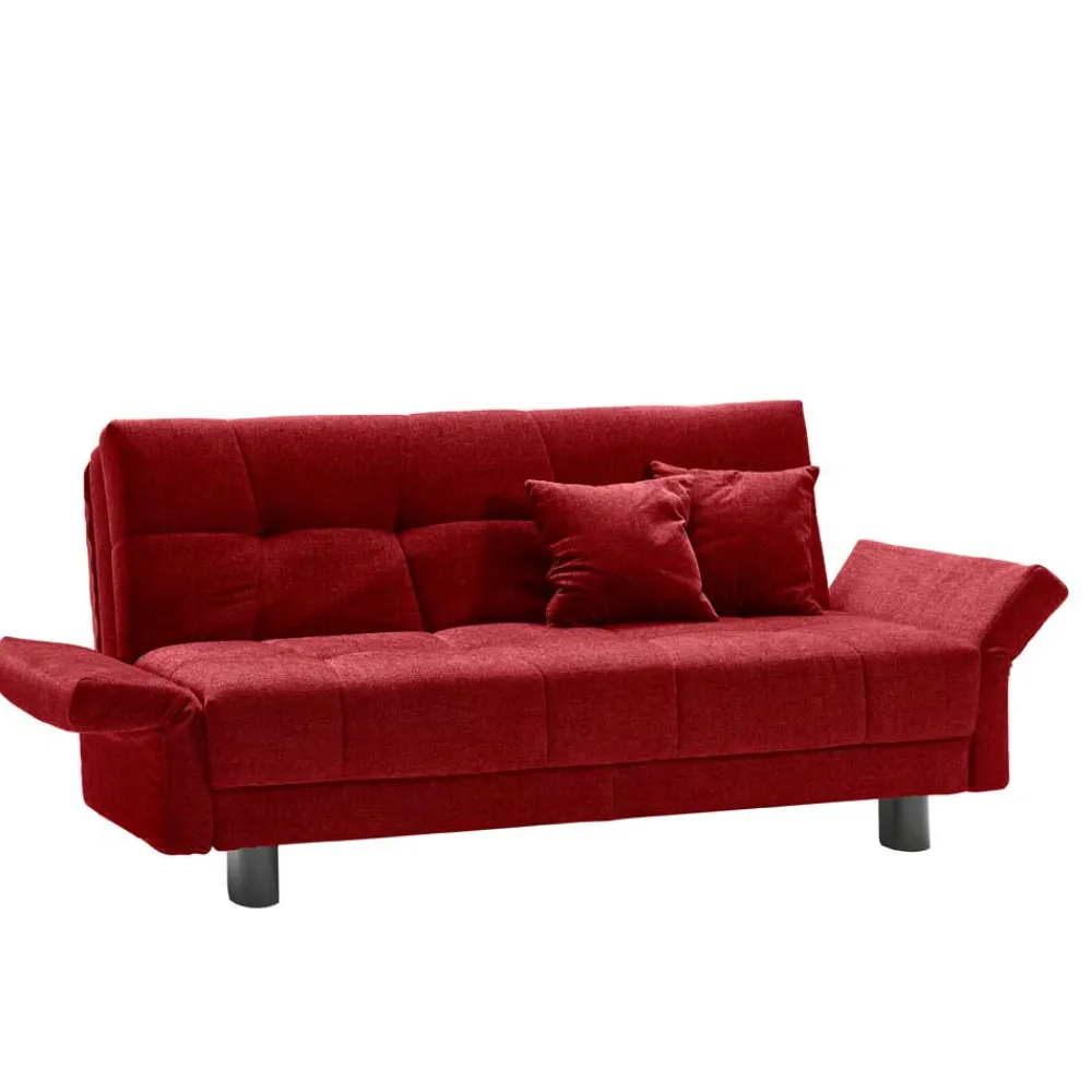 Wohnen Betten|Sofas<Rotes Schlafsofa mit Flachgewebe Bezug - Singuaro