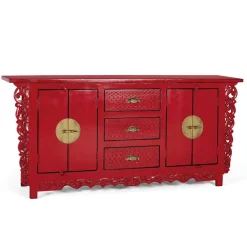 Wohnen Sideboards<Rotes Sideboard im Asia Style - Iscian
