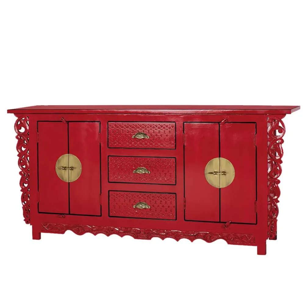 Wohnen Sideboards<Rotes Sideboard im Asia Style - Iscian