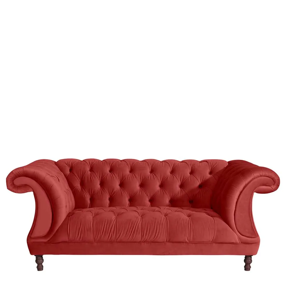 Wohnen Sofas<Rotes Zweisitzer Sofa im Barockstil - Henissa