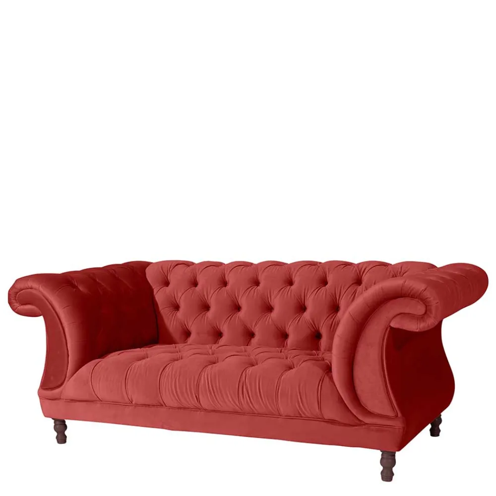 Wohnen Sofas<Rotes Zweisitzer Sofa im Barockstil - Henissa