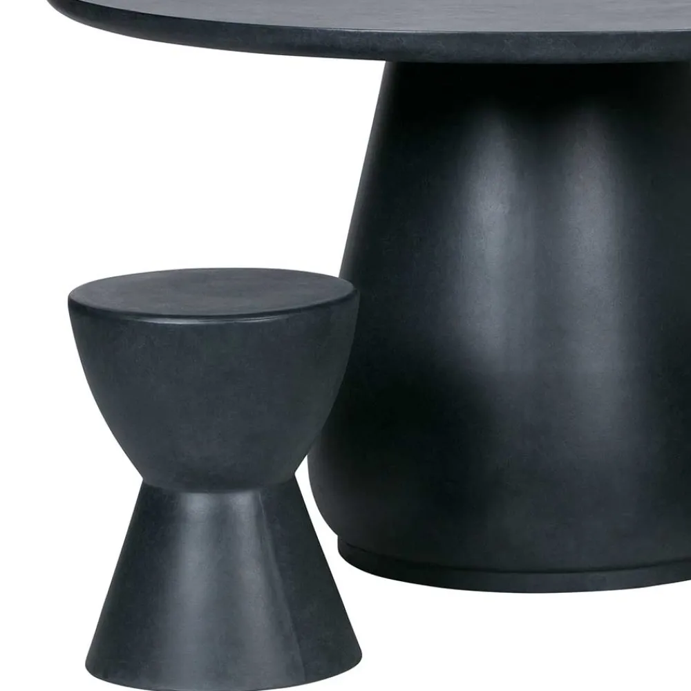 Wohnen Hocker<Runde Designhocker aus Tonfaser - Eterna (2er Set)