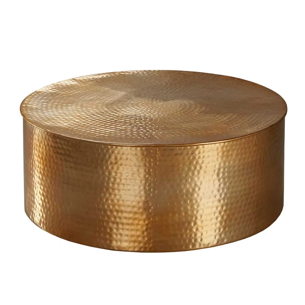 Wohnen Tische<Runder Alu Couchtisch in Goldfarben - Cosima