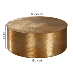 Wohnen Tische<Runder Alu Couchtisch in Goldfarben - Cosima