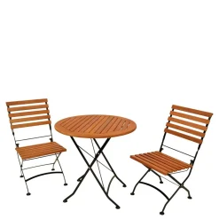 Wohnen Sitzgruppe<Runder Balkonklapptisch & 2 Klappstühle - Jemzon (dreiteilig)