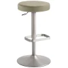 Wohnen Hocker<Runder Barhocker aus Microfaser Taupe - Oracio