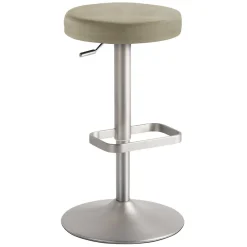 Wohnen Hocker<Runder Barhocker aus Microfaser Taupe - Oracio