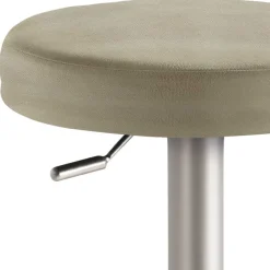 Wohnen Hocker<Runder Barhocker aus Microfaser Taupe - Oracio