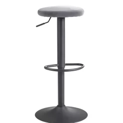 Wohnen Hocker<Runder Barhocker mit Samtsitz Grau - Claudie