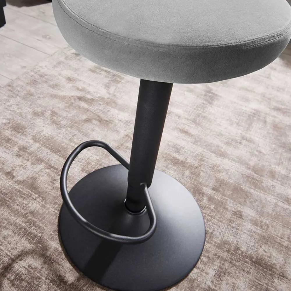Wohnen Hocker<Runder Barhocker mit Samtsitz Grau - Claudie