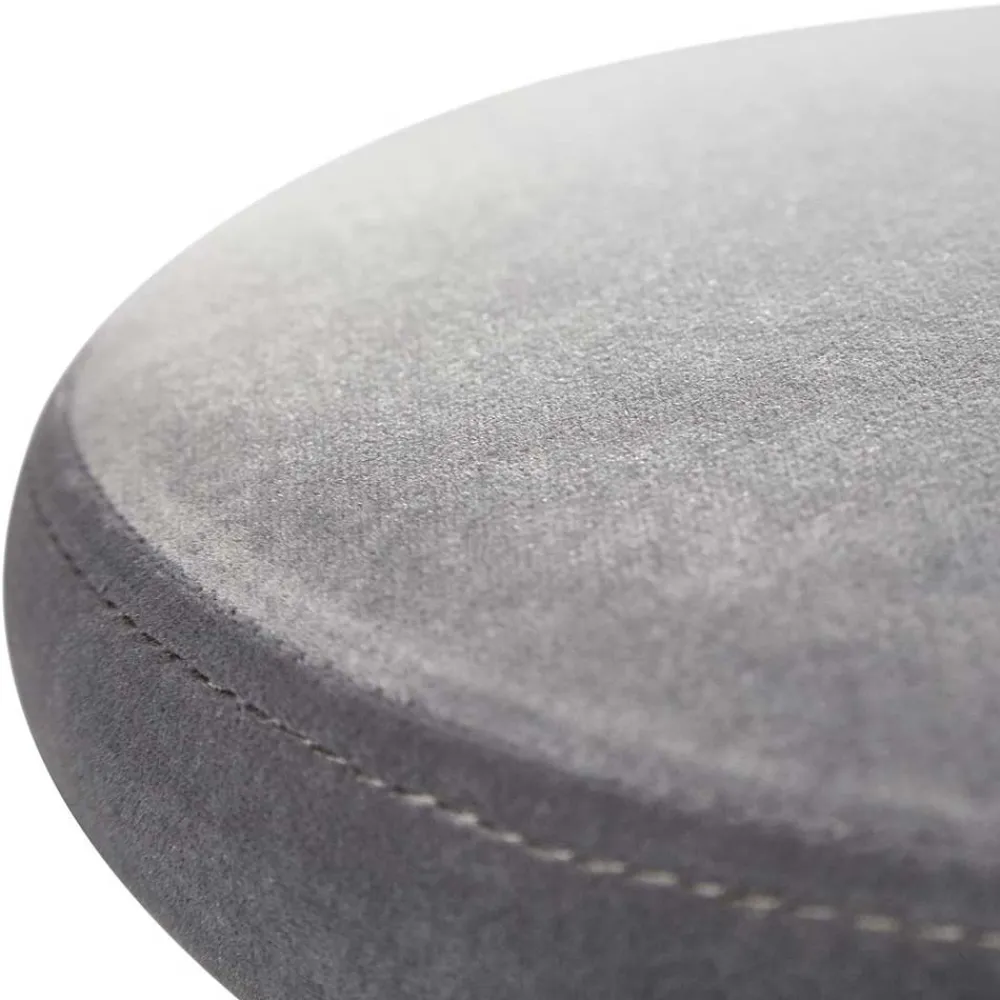Wohnen Hocker<Runder Barhocker mit Samtsitz Grau - Claudie