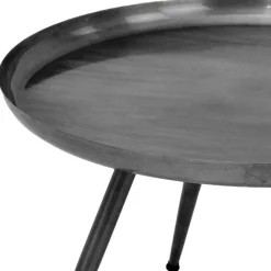 Wohnen Tische<Runder Beistelltisch in Anthrazit - Carimo