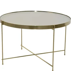 Wohnen Tische<Runder Couchtisch mit Spiegelglas Platte - Justina