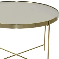Wohnen Tische<Runder Couchtisch mit Spiegelglas Platte - Justina