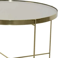 Wohnen Tische<Runder Couchtisch mit Spiegelglas Platte - Justina