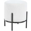 Wohnen Hocker<Runder Design Hocker in Weiß Boucle - Pyra