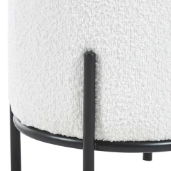 Wohnen Hocker<Runder Design Hocker in Weiß Boucle - Pyra