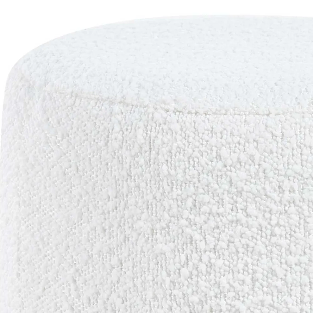 Wohnen Hocker<Runder Design Hocker in Weiß Boucle - Pyra