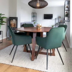 Wohnen Tische<Runder Designtisch & 4 Stühle - Annescu (fünfteilig)