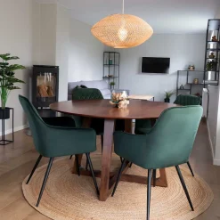 Wohnen Tische<Runder Designtisch & 4 Stühle - Annescu (fünfteilig)