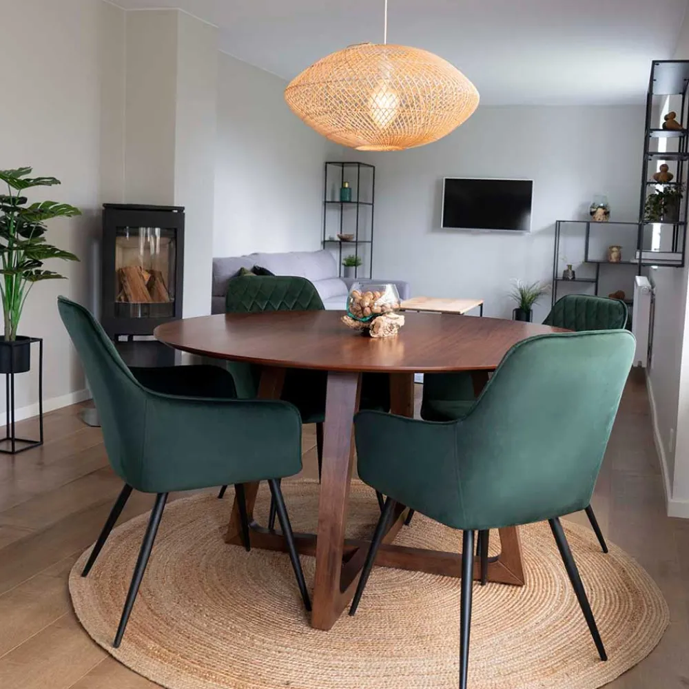 Wohnen Tische<Runder Designtisch & 4 Stühle - Annescu (fünfteilig)