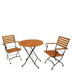 Wohnen Sitzgruppe<Runder Gartentisch mit Armlehnstühlen - Georgy (dreiteilig)
