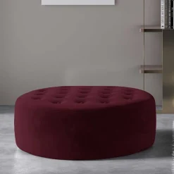 Wohnen Hocker<Runder Hocker aus mattem Samt - Bondo
