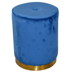 Wohnen Hocker<Runder Hocker aus Samt in Blau - Mialan