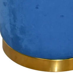 Wohnen Hocker<Runder Hocker aus Samt in Blau - Mialan