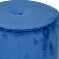 Wohnen Hocker<Runder Hocker aus Samt in Blau - Mialan