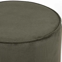 Wohnen Hocker<Runder Hocker Pouf aus Cord in Oliv Grün - Brisbane