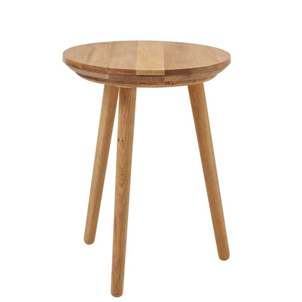 Wohnen Hocker<Runder Holz Beistelltisch aus Eiche Massivholz - Kopiana