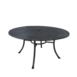 Wohnen Tische<Runder Metall Gartentisch in Grau - Rattania