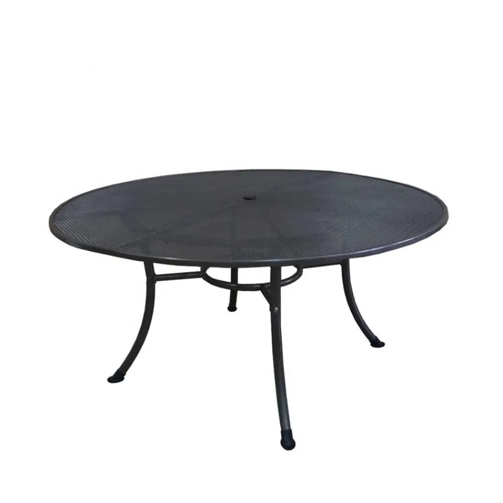 Wohnen Tische<Runder Metall Gartentisch in Grau - Rattania