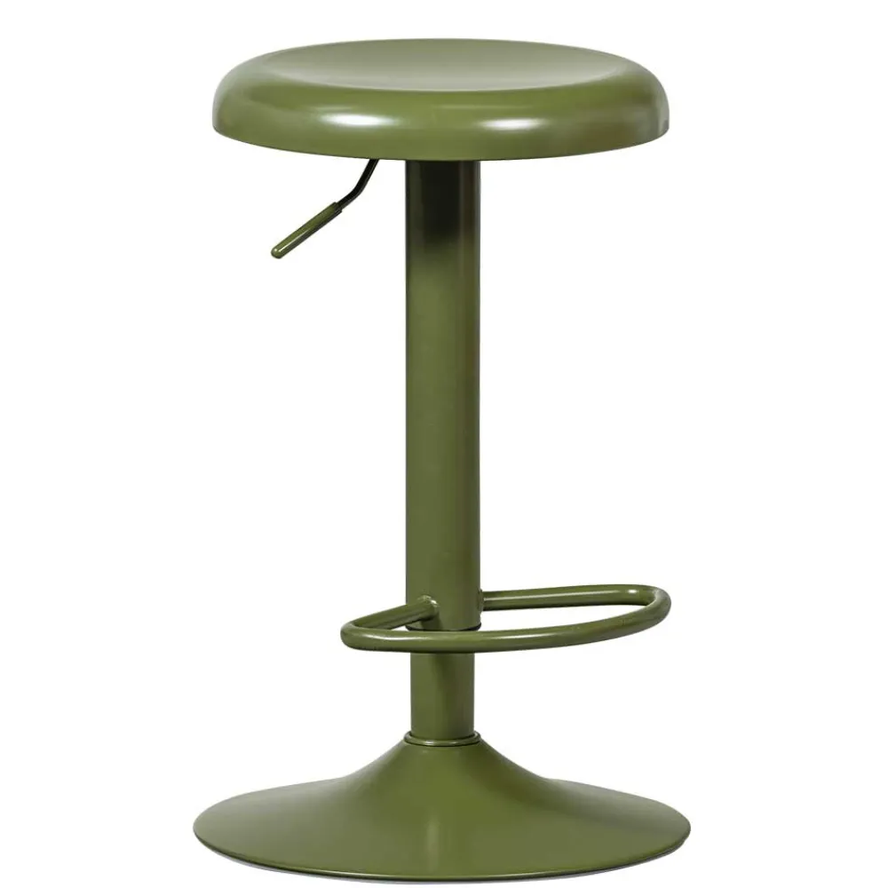 Wohnen Hocker<Runder Metall-Barhocker in Grün - höhenverstellbar - Giolia