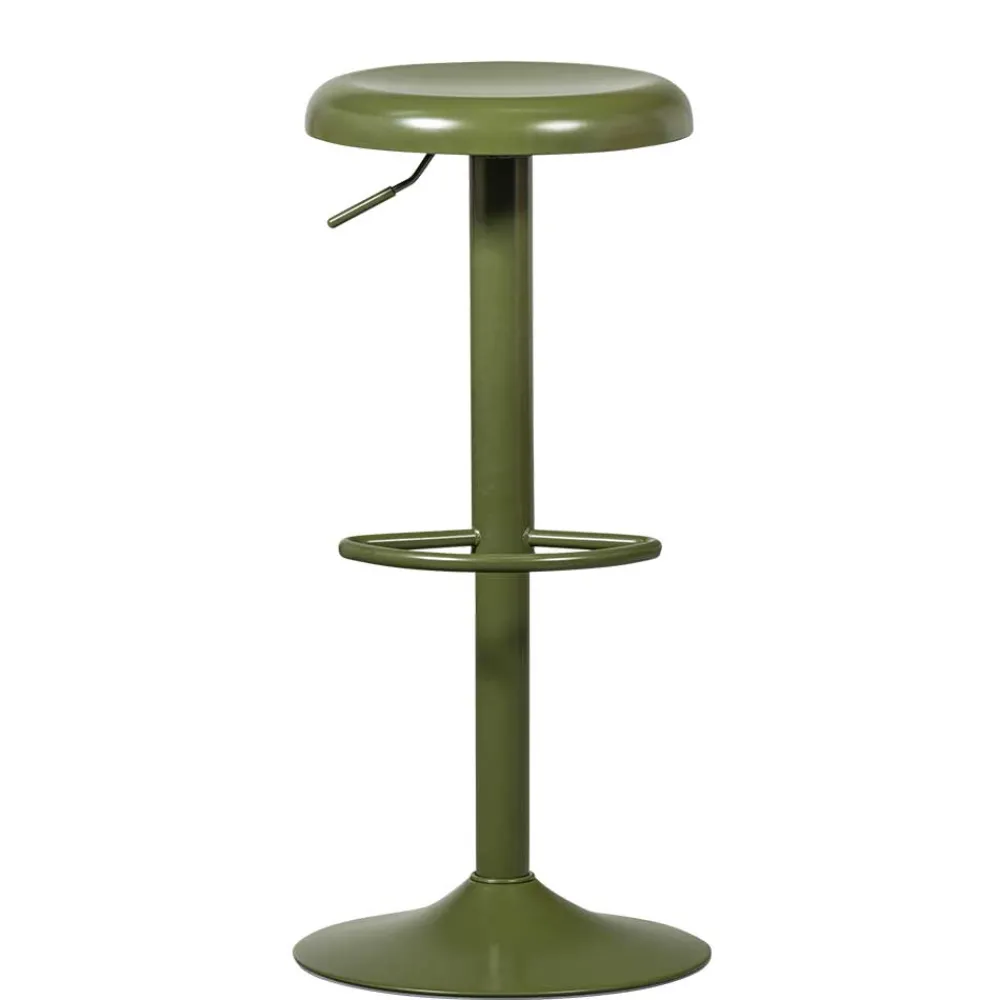 Wohnen Hocker<Runder Metall-Barhocker in Grün - höhenverstellbar - Giolia